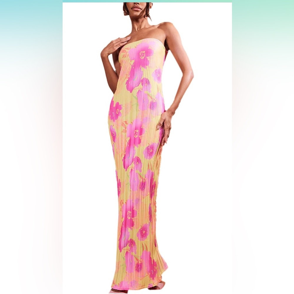Floral maxi tube top dress!